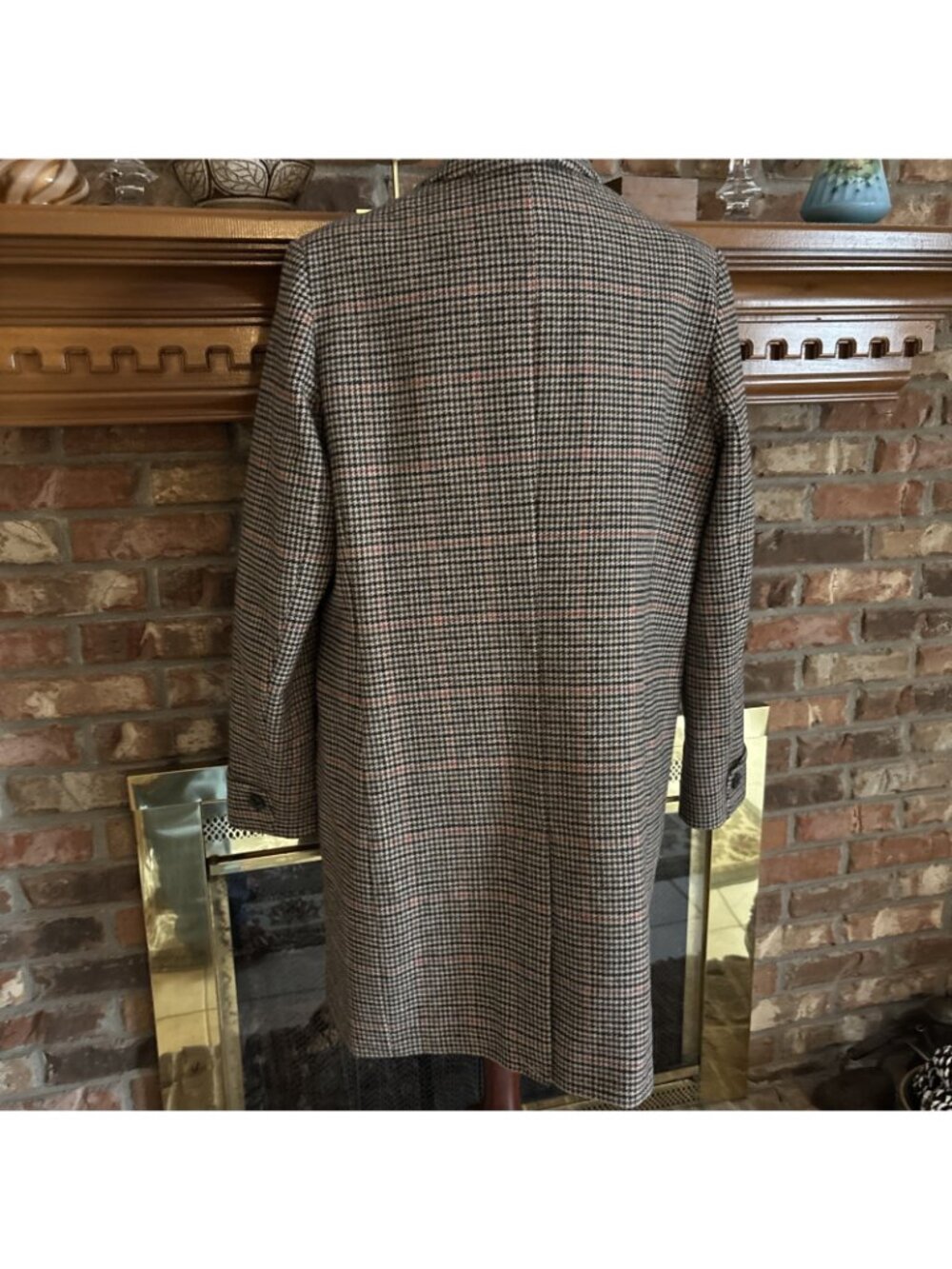 black label ralph lauren woman's Brown & Black Tweed Wool Blend Coat Size 16 - Picture 3 of 10